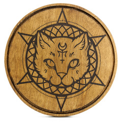Ouija Board, yellow on a white background