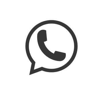 Vector flat icon phone handset. Telephone icon, Whatsapp Logo Phone in Bubble Icon Vector
