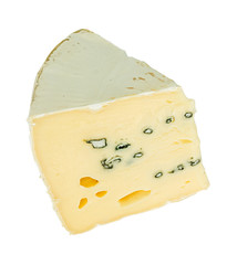 White mould cheese isolated on white background with clipping path