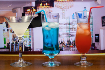 Cocktails in a bar