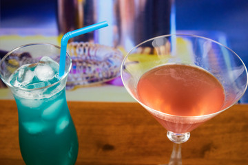 Cocktails in a bar
