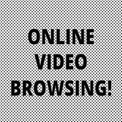 Conceptual hand writing showing Online Video Browsing. Business photo showcasing interactive process of skimming through video content Polka Dots Pixel Effect for Web Design and Optical Illusion