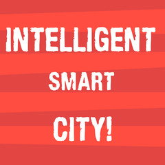 Handwriting text writing Intelligent Smart City. Concept meaning The city that has a smarter energy infrastructure Halftone Stripe photo Horizontal Lines Pattern in Alternate Color Space