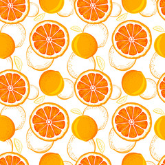 Grapefruit seamless pattern. Sketch grapefruites. Citrus fruit background. Elements for menu, greeting cards, wrapping paper, cosmetics packaging, posters etc