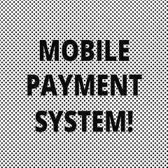 Obraz premium Conceptual hand writing showing Mobile Payment System. Business photo showcasing Payment service performed via mobile devices Polka Dots Pixel Effect for Web Design and Optical Illusion