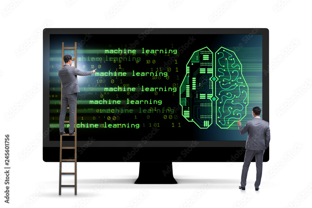 Wall mural cognitive computing and machine learning concept
