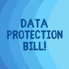 Conceptual hand writing showing Data Protection Bill. Business photo showcasing control how demonstratingal or customer information is used Blank Vertical Curve Strip Monochrome Color in Seamless