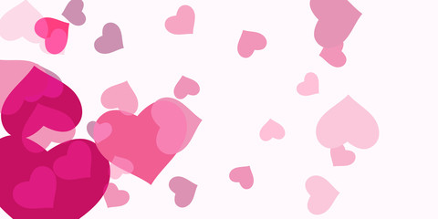 Pink heart confetti
