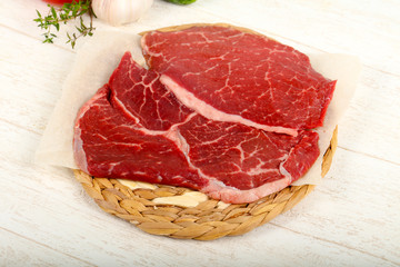 Raw beef steak