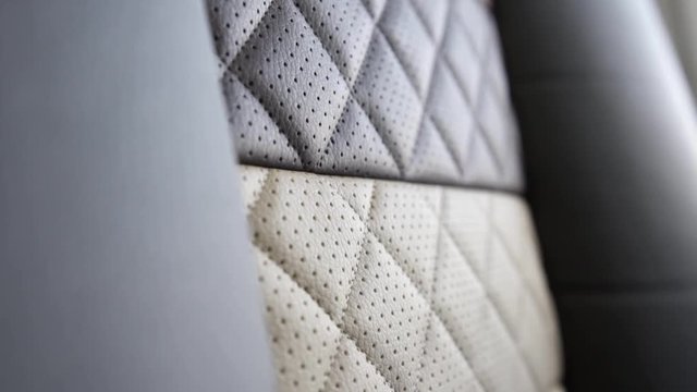 part of car leather texture with stitch