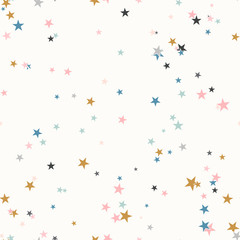 Seamless abstract background with stars. Infinity messy geometric pattern. Vector illustration.   