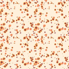 Seamless abstract background with dots, circles, rings. Infinity dotted geometric pattern. Vector illustration.  