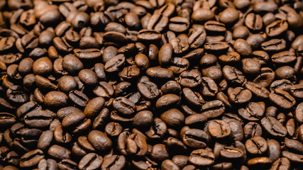 Roasted coffee beans background
