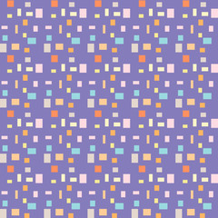 Abstract seamless pattern with colorful chaotic small squares. Infinity geometric pattern. Vector illustration.     