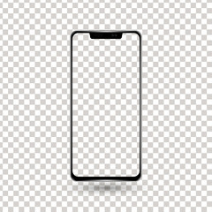 New frameless phone front black vector drawing eps10 format isolated on white background - vector
