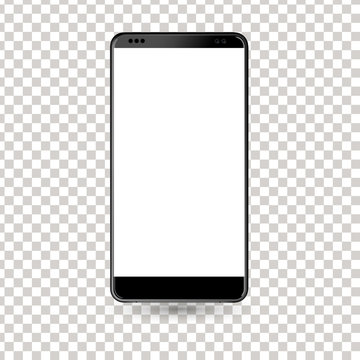New phone front black vector drawing eps10 format isolated on white background - vector