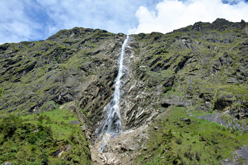 Beautiful cascade on the way to Kangchenjunga base camp, Nepal