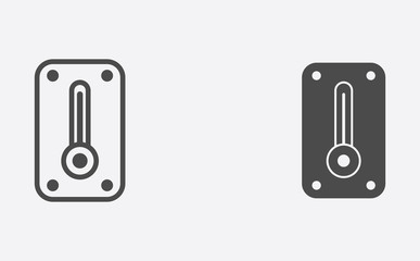 Obraz premium Thermometer filled and outline vector icon sign symbol