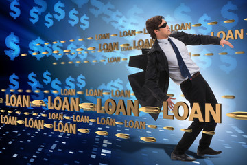 Business concept of debt and borrowing