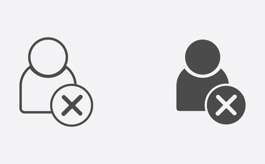 User filled and outline vector icon sign symbol