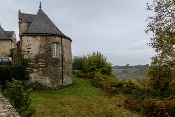Fototapeta na wymiar Castle park of Rochefort-en-Terre, French Brittany