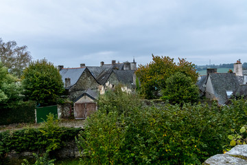 Fototapeta premium Slate roofs in Rochefort-en-Terre. French Brittany