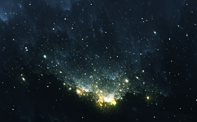 Obraz na płótnie Canvas Glowing space nebula and stars in deep space