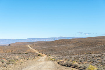Landscape on road R356 to Ceres. Snow is visible