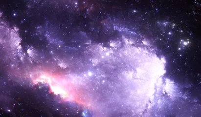 Leuchtender Weltraumnebel und Sterne im Weltraum © Peter Jurik