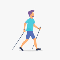 Nordic walking vector illustration