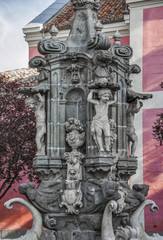 Fuente de la Fama en Madrid (detalle), España