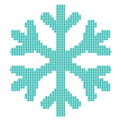 Naklejka na ściany i meble Color snowflake in pixel style. Vector illustration.