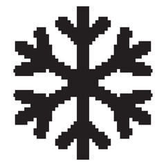 Fototapeta premium Black snowflake in pixel style. Vector illustration.