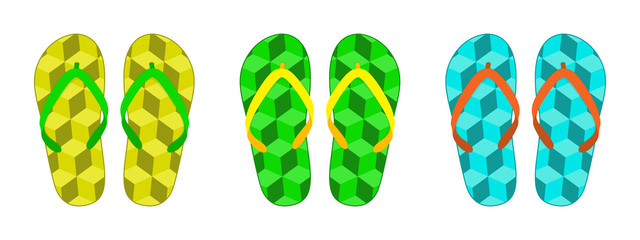 Set of flip flops. Vector illustration