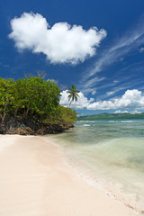 Tropical Caribbean beach Playita in the Dominica Republic