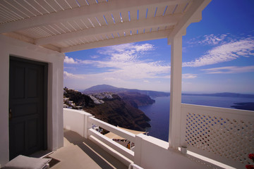 Typical panoramic view of Santorini in the Cyclades Islands