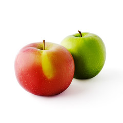 red and green apple