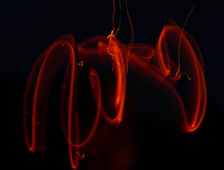 drawings by fire at night, experiment, abstraction