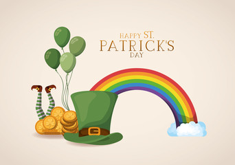 saint patricks day card with golden coins