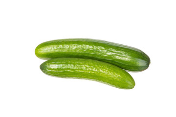 Two bright green cucumbers