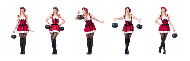 German girl in traditional festival clothing