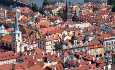 Fototapeta na wymiar Prague view from the St. Vitus Cathedral (Hradschin)