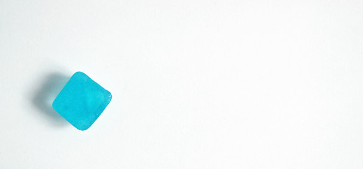 Ice cubes background, top view.