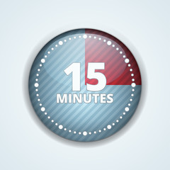 Fototapeta na wymiar 15 Minutes Time button illustration