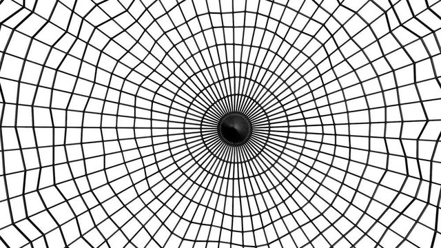black abstraction three-dimensional mesh slowly deformed on a white background. animated background. 3d render