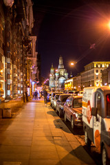 Fototapeta na wymiar the streets of the night St. Petersburg