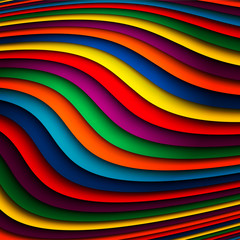 Bright colorful rainbow wavy background ,vector Illustration