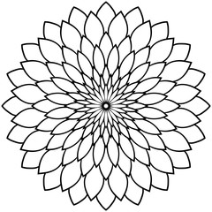 Outline Mandala. Ornamental round doodle flower isolated on white background. Geometric circle element. Vector illustration.