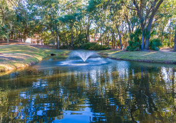 Fountain in Blue Lake