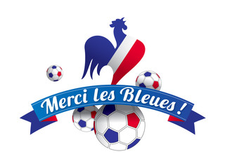 MERCI LES BLEUES avec coq © kazy